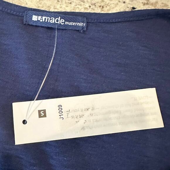 Revolve LA Made Womens Small Pullover Top Navy Blue Short Sleeve Boat Neck NWT - Picture 8 of 10